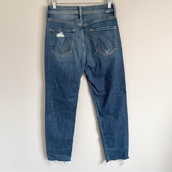 MOTHER High Waisted Rider Ankle Fray Distressed Cropped Skinny Jeans - 28" - Picture 12 of 14